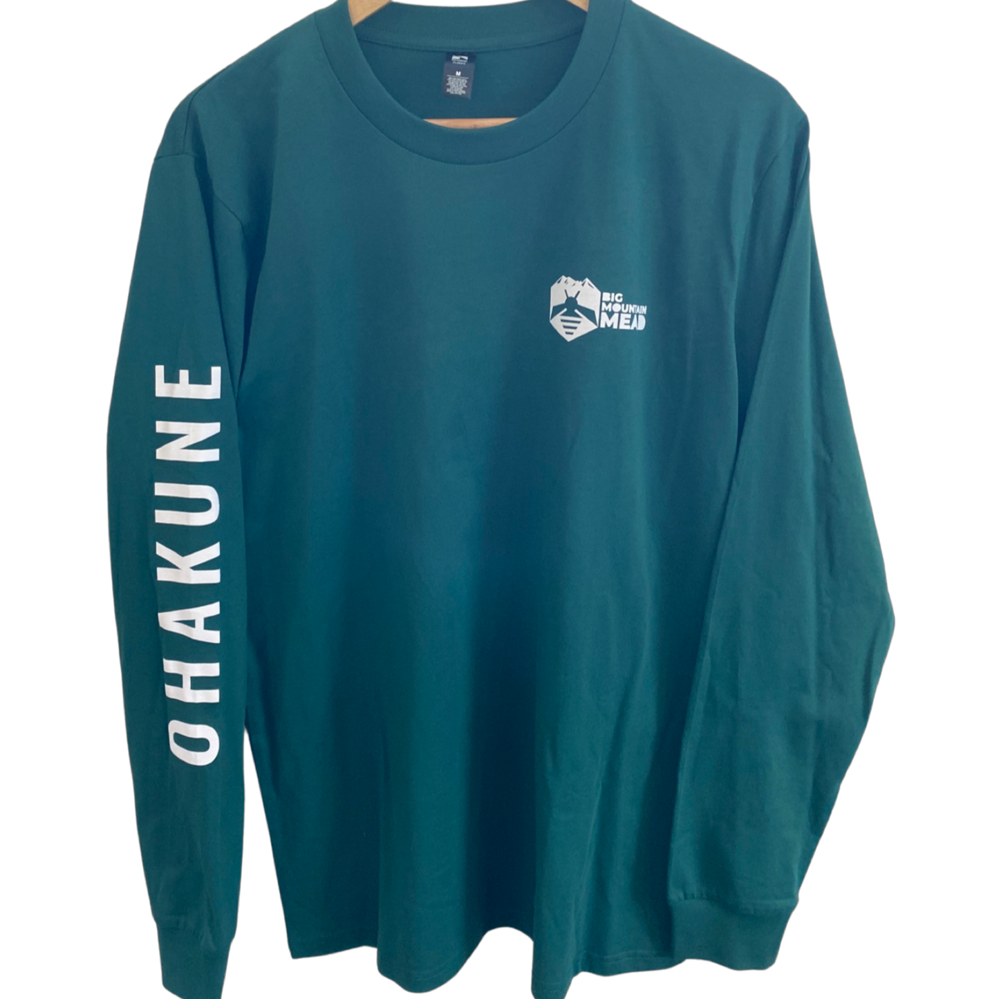 Big Mountain Mead Long Sleeved Tee in jade/dark green- front