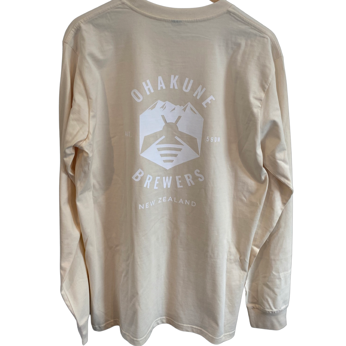Big Mountain Mead Long Sleeved Tee in ecru/cream - back