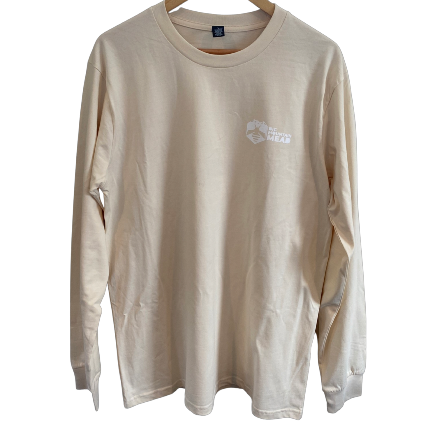Big Mountain Mead Long Sleeved Tee in ecru/cream - front