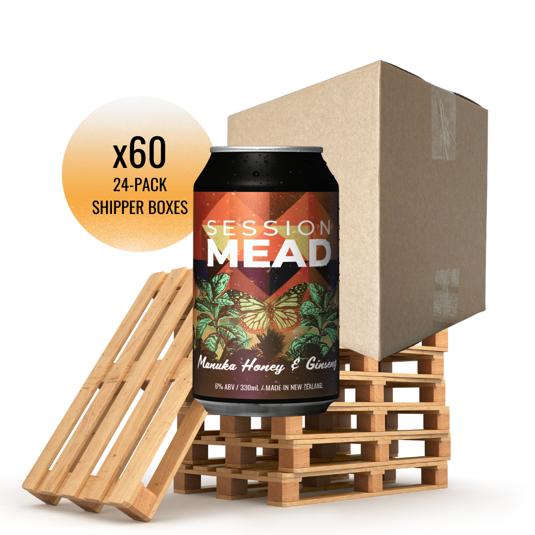 GINGER GINSENG MEAD wholesale pallet 330ml cans - Big Mountain Mead