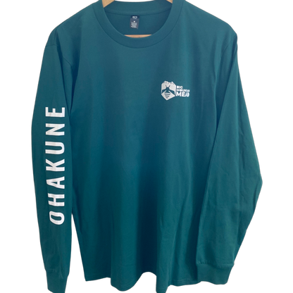 Big Mountain Mead Long Sleeved Tee in jade/dark green- front
