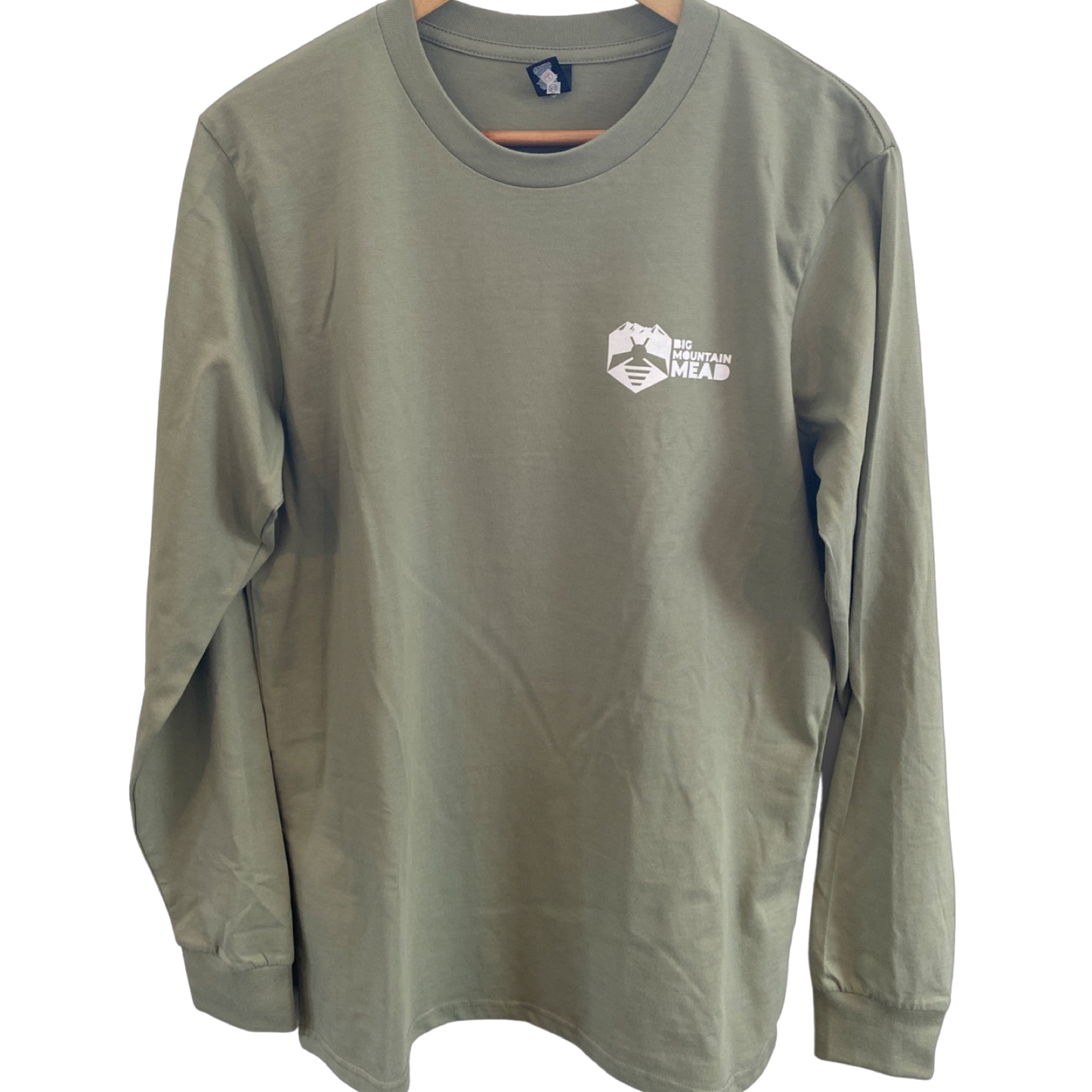 Big Mountain Mead Long Sleeved Tee in pistachio/light green- front