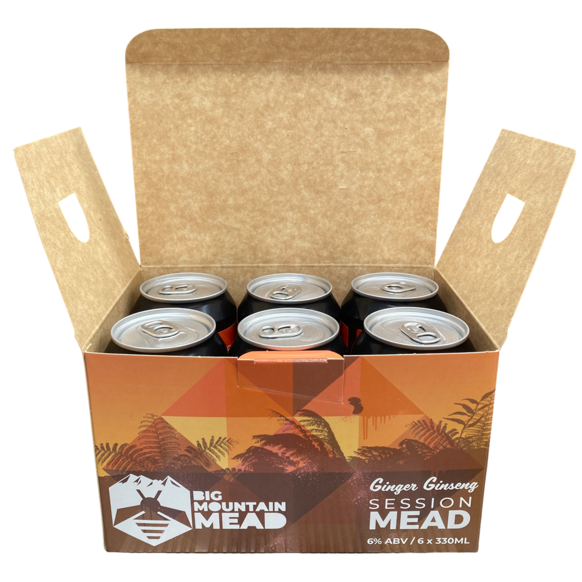 Ginger Ginseng Mead Retail 6-pack 330ml cans - Big Mountain Mead