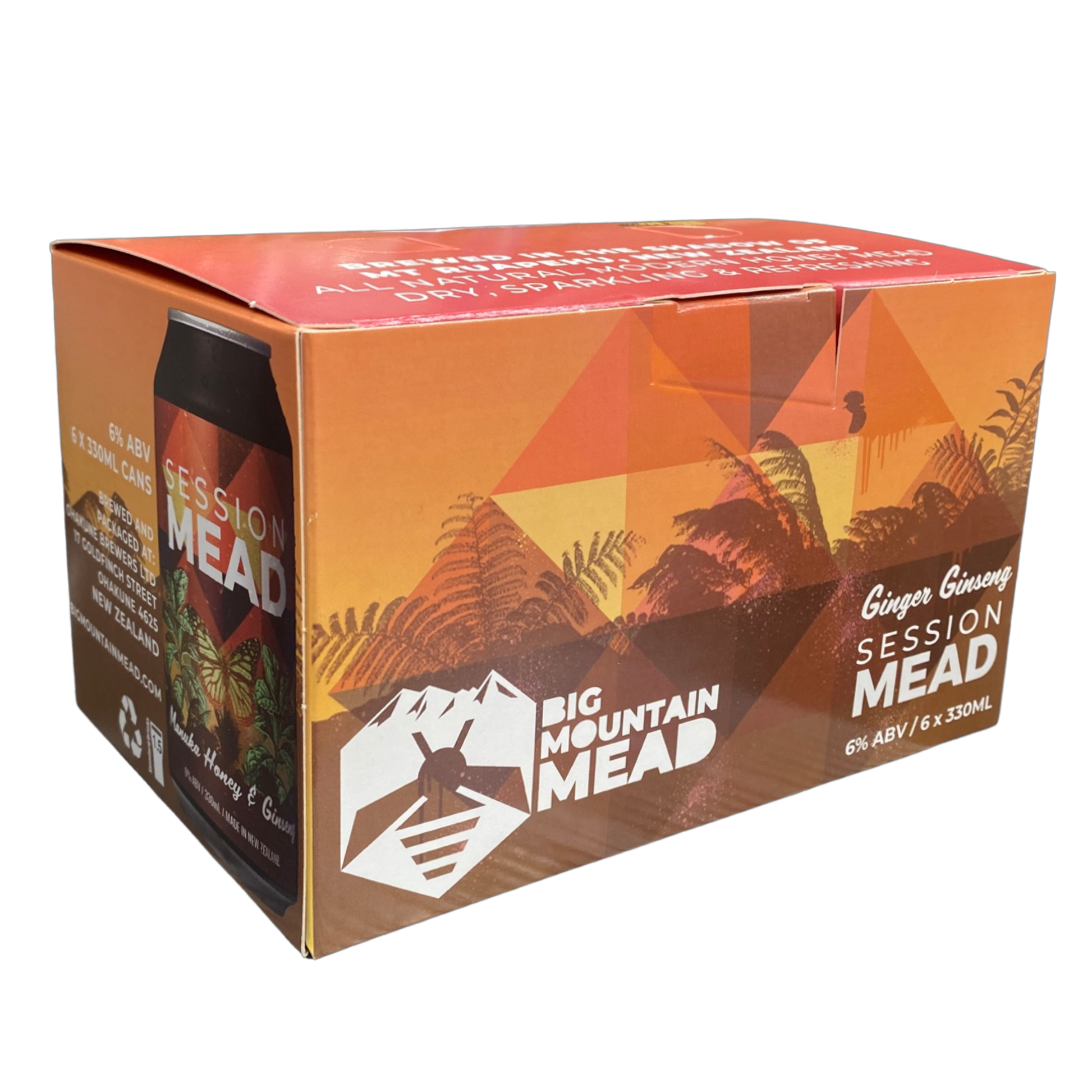 Ginger Ginseng Mead Retail 6-pack 330ml cans - Big Mountain Mead