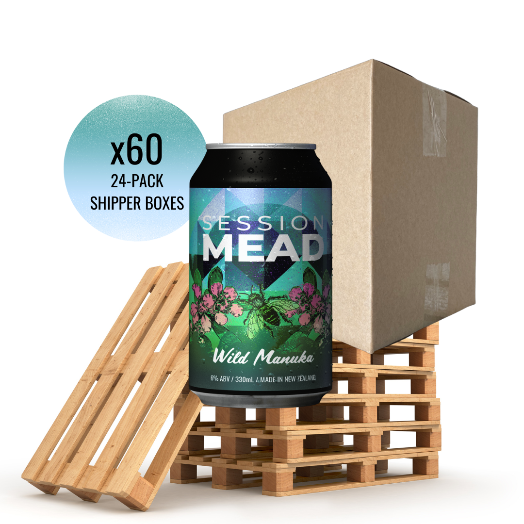 Wild Manuka Mead wholesale pallet 330ml cans - Big Mountain Mead